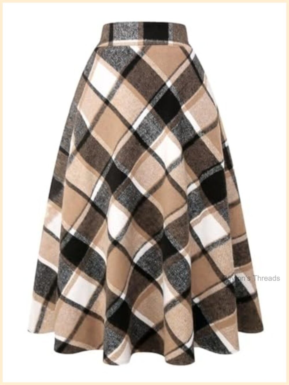 Womens Plaid Wool A-Line Pleated Tartan Long Skirt
